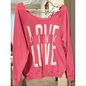 VS PINK Everyday Lounge Off the shoulder Sweatshirt